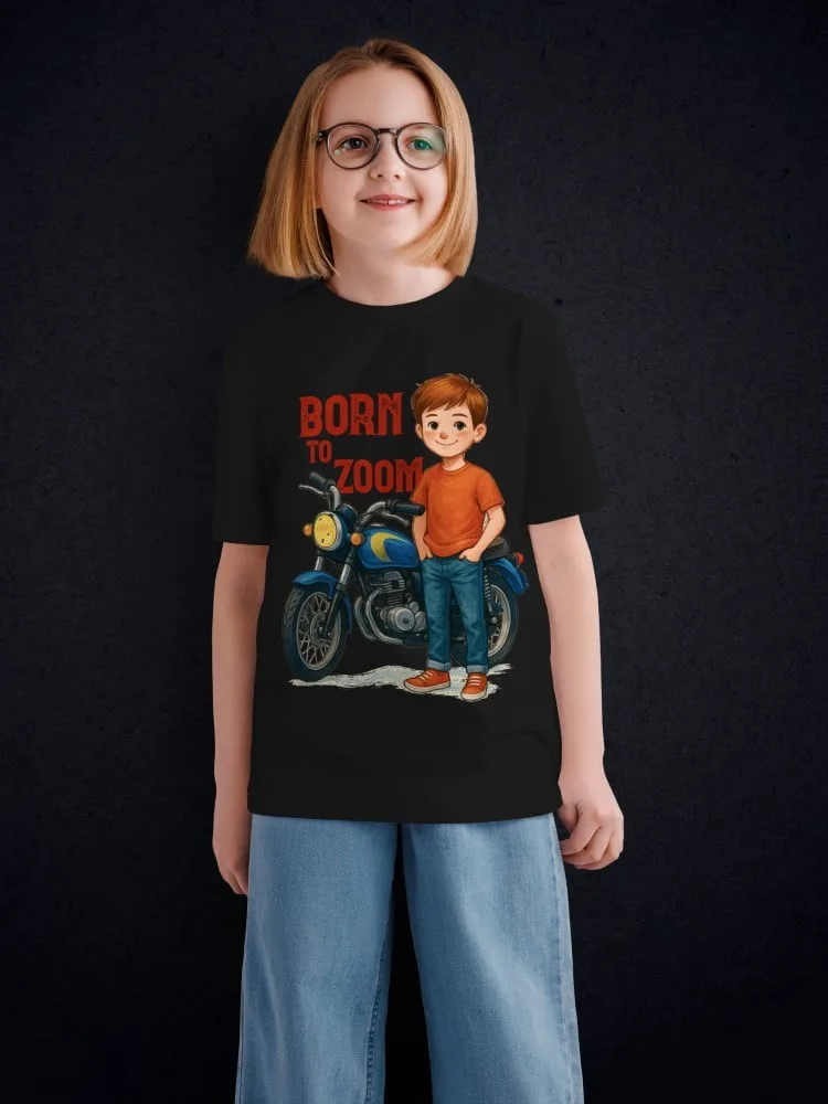 Tshirt for Boys Bike Rider 7-12Y Amazing Fun Tee, fabric detail