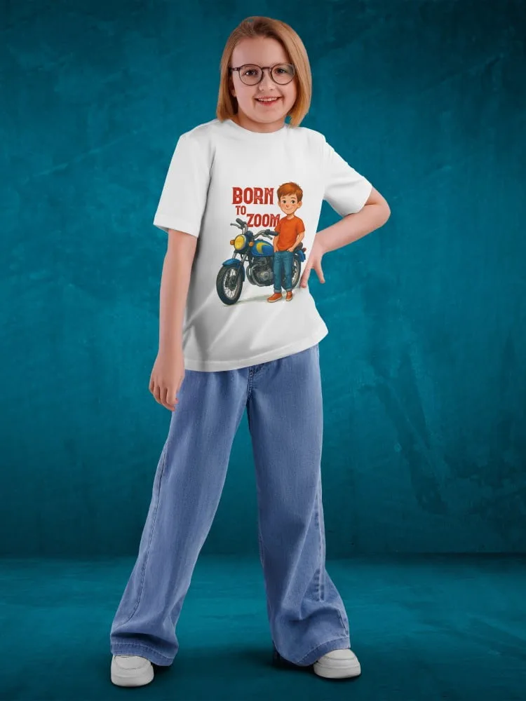 Tshirt for Boys Bike Rider 7-12Y Amazing Fun Tee, close-up detail