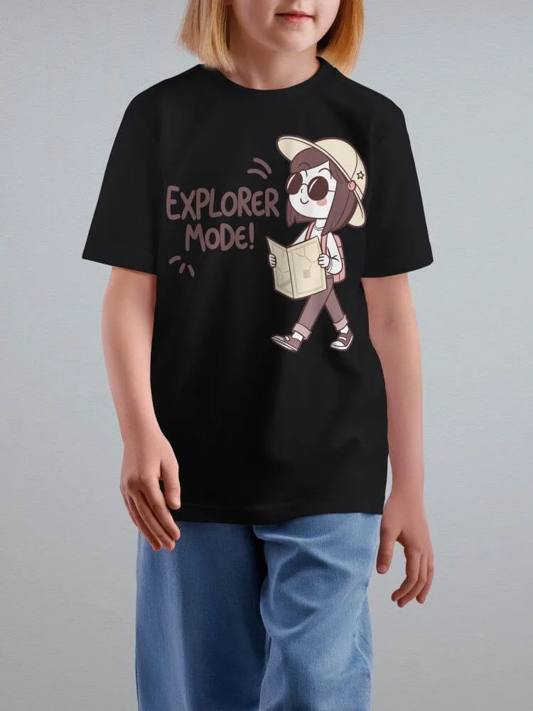 Tshirt for Girls Explorer 2-6Y Amazing Fun Tee, close-up detail