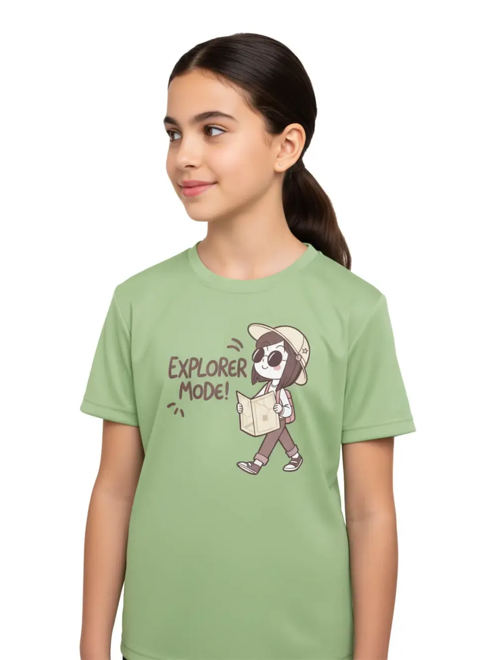 Tshirt for Girls Explorer 2-6Y Amazing Fun Tee, fabric detail